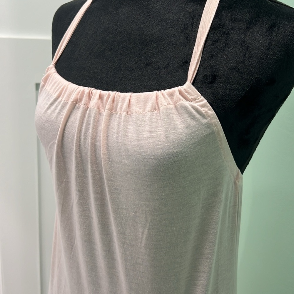 Halter backless lightweight dress. Small in light pink. 100% cotton.